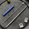 silver straw + blue cover