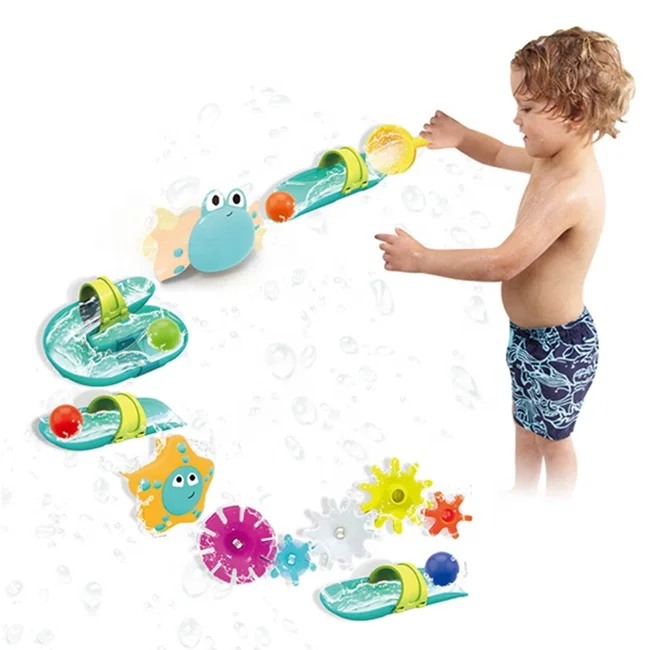 Набор горки «Водопад» «сделай сам», игрушки, морские животные, ванная комната, Душ, забавные детские Игрушки для ванны с цветной коробкой