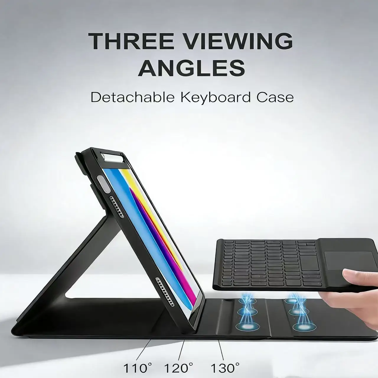 product customizable tpu folio keyboard case for ipad 109 inch  with multi touch trackpad and pen slot support-5