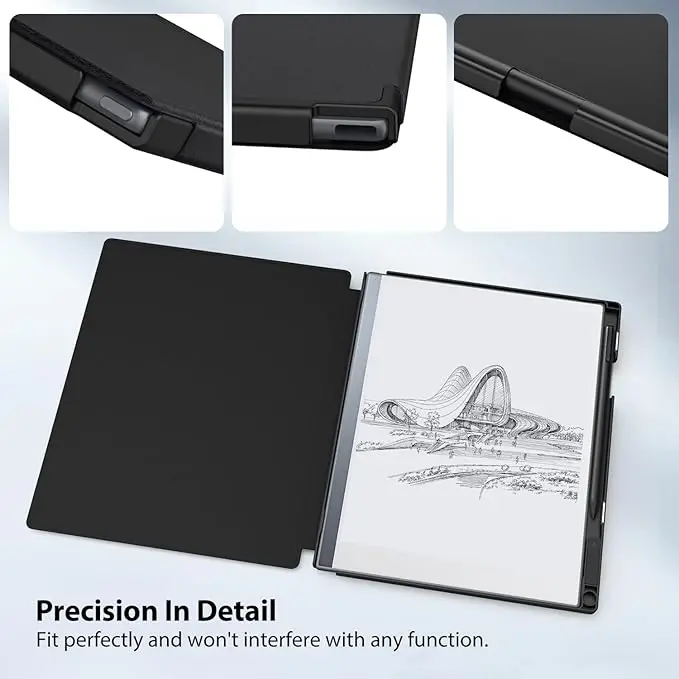 product laudtec slim lightweight stand hard back shell protective cover compatible for remarkable 2 paper tablet 103 2020  black-5