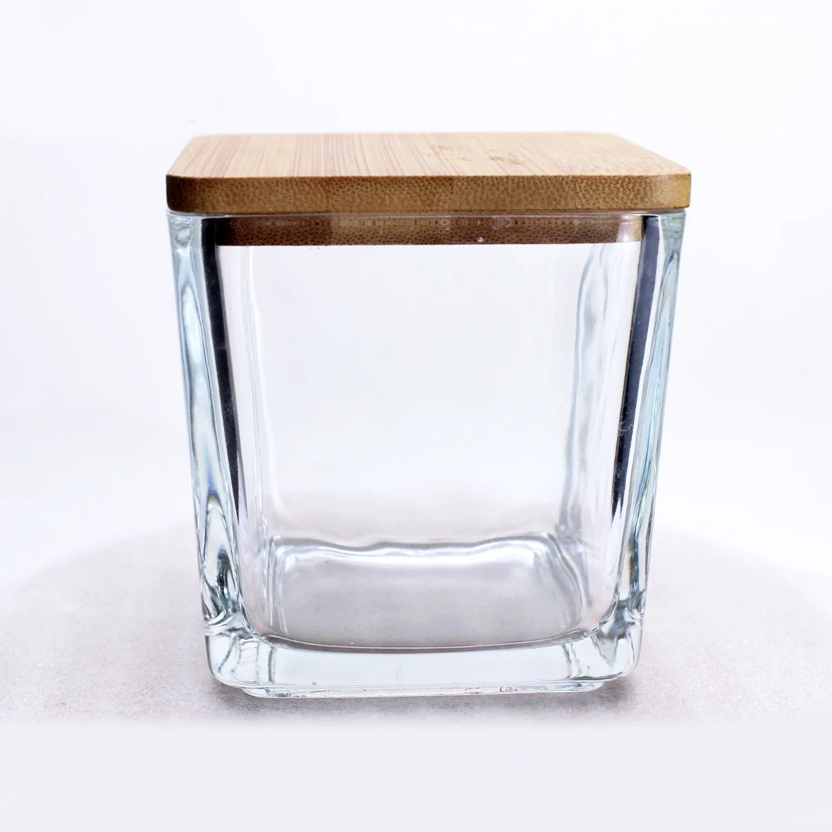 Embossed Frosted Mercury Clear Textured Soy Wax Scented Container Square Glass Crystal Candle Jar With Lids for Candles Making