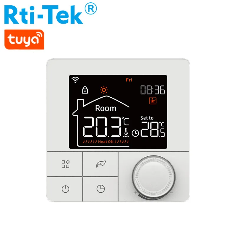 Wengart Wifi-thermostaat voor water, vloerverwarming, WG611, max 3 A, programmeerbare vloerverwarming, thermostaat, compatibel met Google en Alexa spraakbesturing (WG611