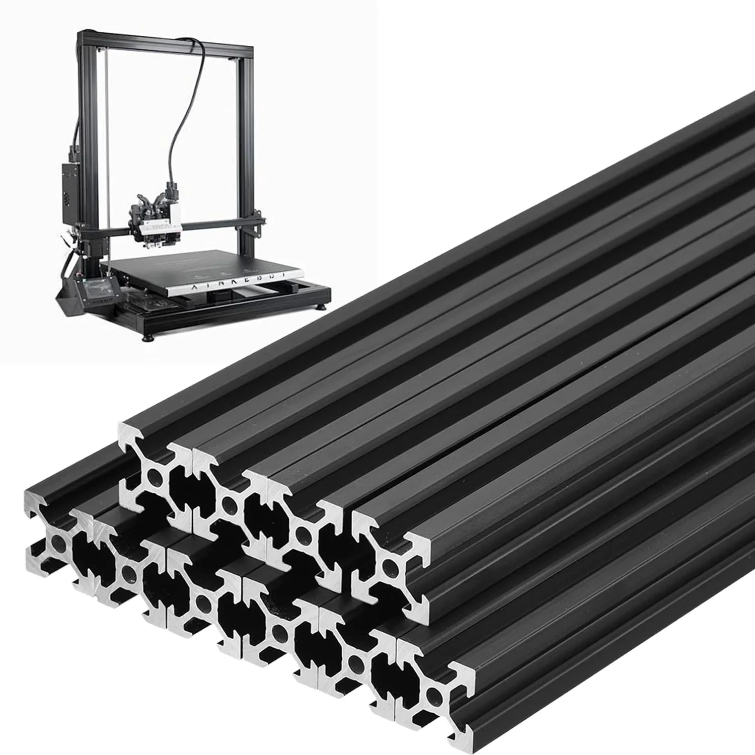4040 Aluminum Extrusion T Slot Long Black  Extruded Aluminum Profile 40 Series EN Anodized Linear Rail 40 X 40 5.91