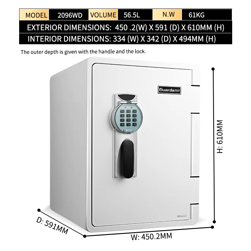 Secret Safe Box for Money Safety Box 2.1 Cubic Feet Fire Proof Cabinet Storage Security Safe Box Safe Locker for Home- 2096WD