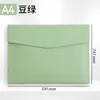 Bolsa para documentos de cuero suave, color verde claro, tamaño A4 [con capacidad para aproximadamente 100 hojas de papel A4]