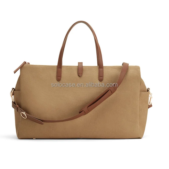 Canvas and Leather Weekend Travel Bag