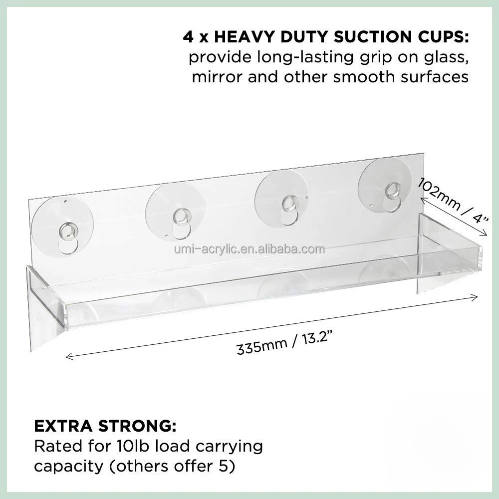 2 Pack Ledge Suction Cup Shelf Ledge Acrylic 12 Inch Window Shelf for  Plants