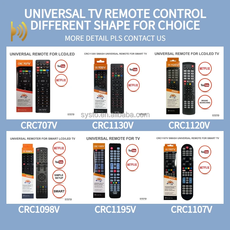 Systo Crc1210v Replacement Remote For Led Lcd Tv For Middle East And Africa  Market Tv Remote Most Of Chinese Brand In Stock - Buy China Lcd Tv  Remote,China Tv Remote,Univers Remot Control