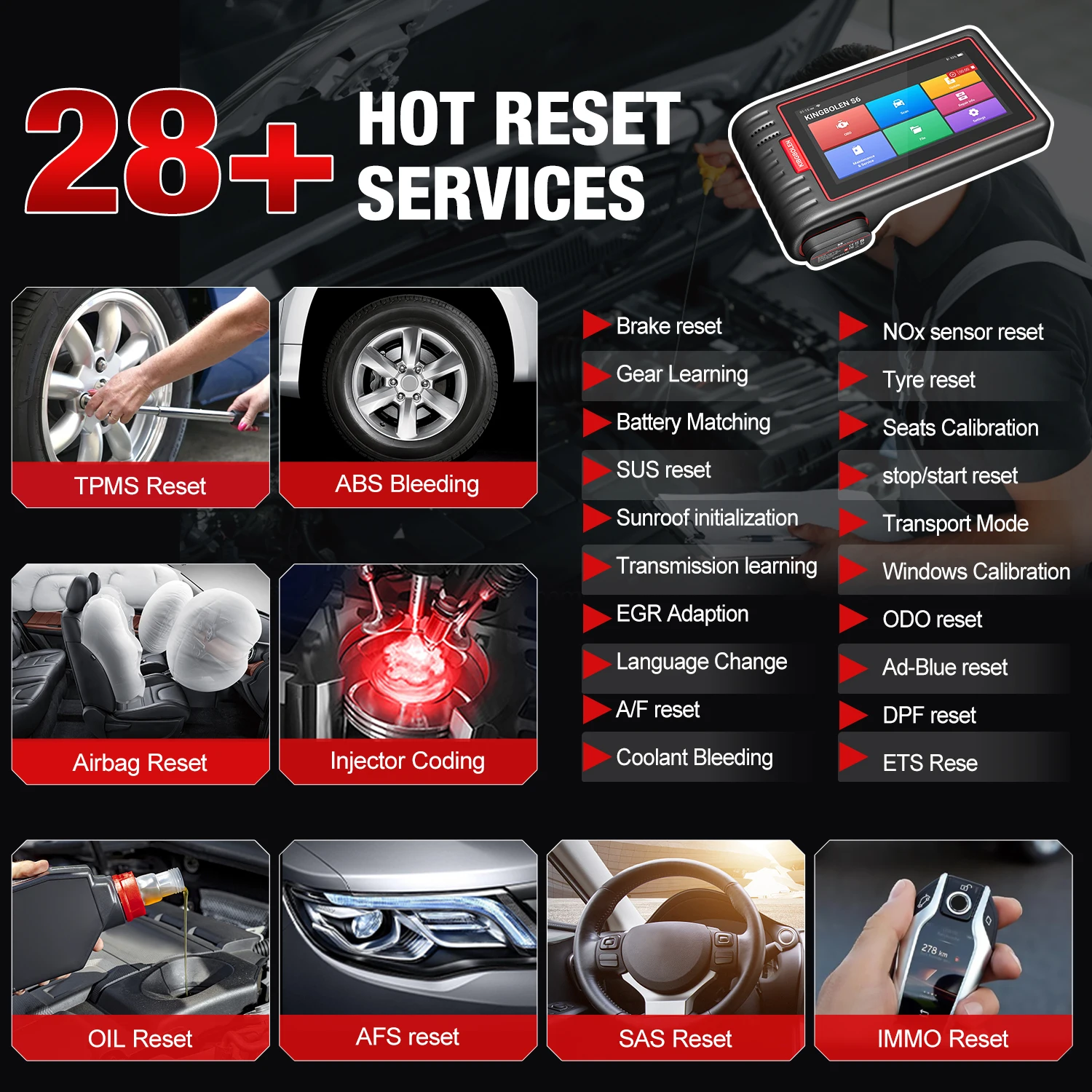 2025 Kingbolen S6 Auto Code Reader All System OBD2 Vehicle Diagnostic Tool Bluetooth Hot Selling Scanner Cars PK ThinkScan Max