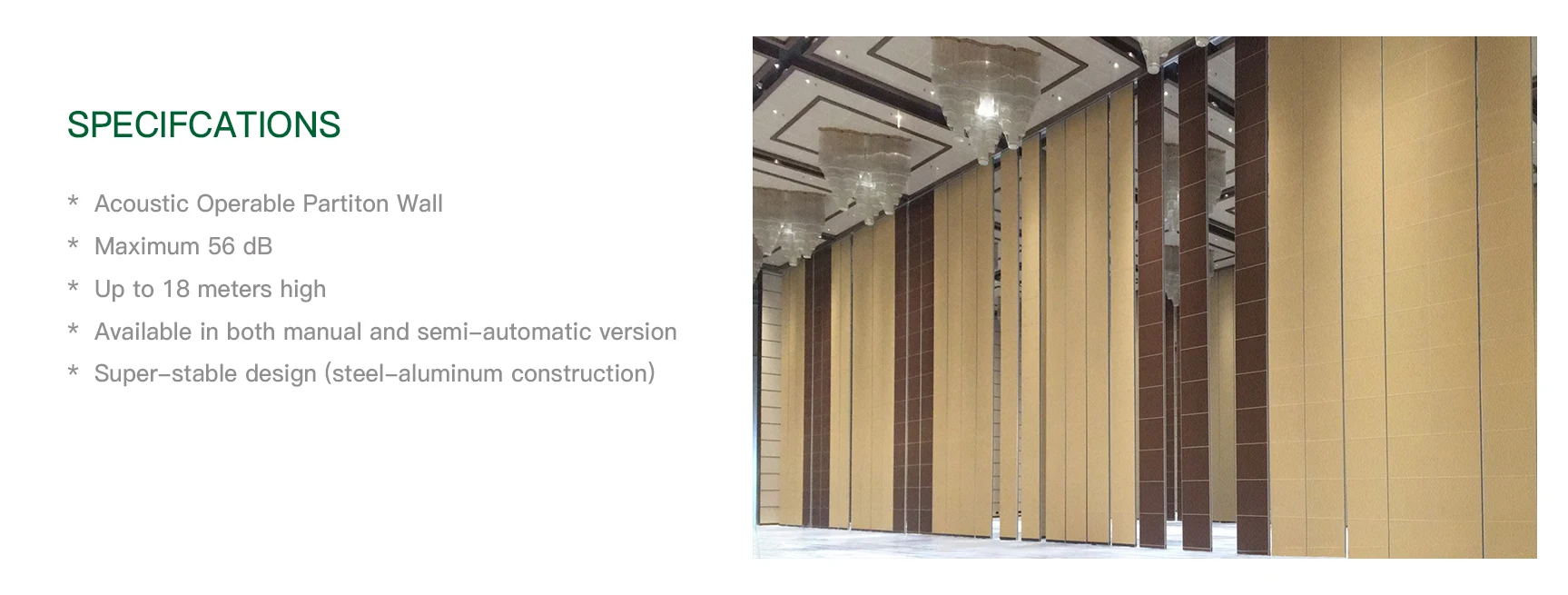 Freely Oscillating Soundproofing Movable Wooden Partitions With Doors ...