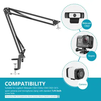 Neewer Adjustable Desktop Clamp Suspension  Scissor Mount Stand Holder for Logitech Webcam C922 C930e C930 C920 C615 detail image