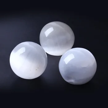 Natural Highly Polished Small Size Selenite Quartz Healing Balls Flash Selenite Sphere Crystal Magic Ball For Healing