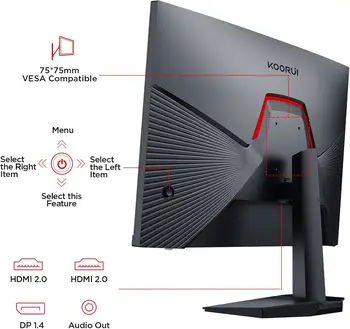 Koorui 24-Inch 2K Curved Gaming Monitor, 180Hz Refresh Rate, 1ms