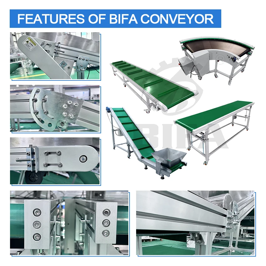 BIFA OEM Conveyer Belt Cinta Transportadora Transport Band PVC PU PP Portable Belt Conveyor Machine