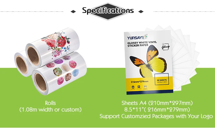 Waterproof Label Self Adhesive Labels Vinyl For Inkjet Printer Inkjet ...