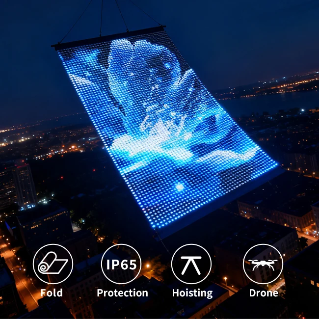 Led Flying Display Flying LED Screen with Drone - P25 Video Wall Advertising