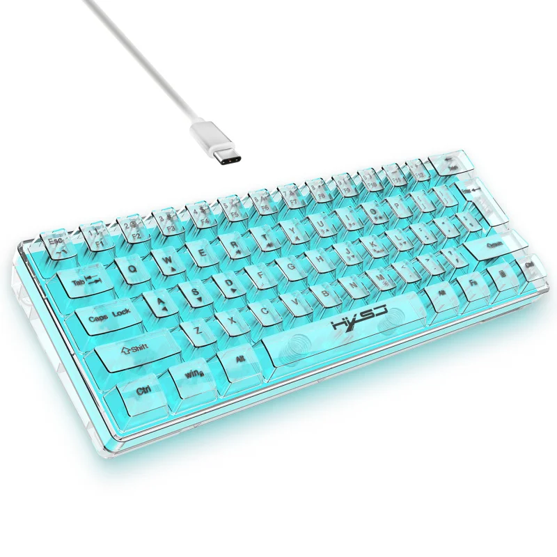 HXSJ V700 61 Key Membrane Keyboard Mini Ergonomic Rgb Mute Usb Interface Gaming Wired Keyboard for Laptop and Office