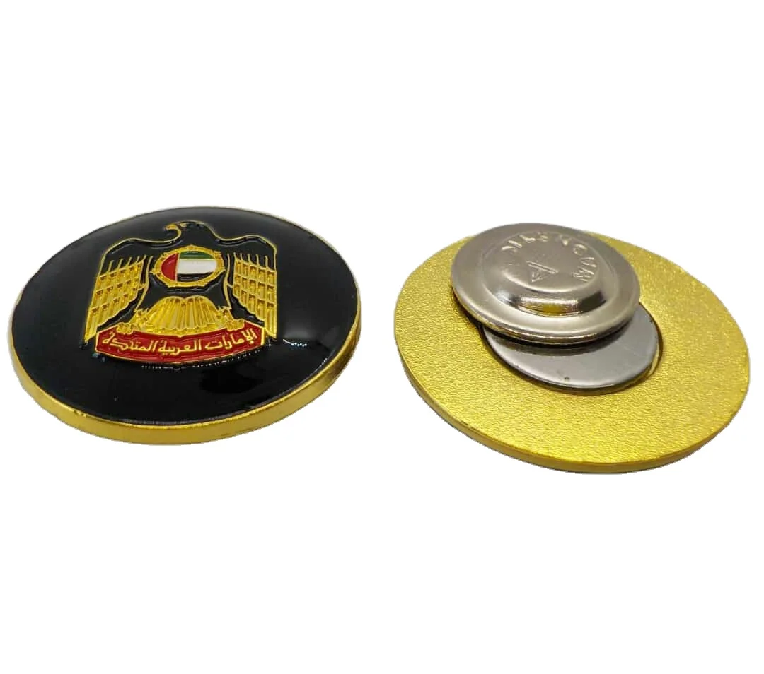 【貴重品】オリーブドラブ メダル ピンバッジ 3Dレリーフ湾曲U.A.E. ドバイハヤブサワシギフト金属磁気胸部