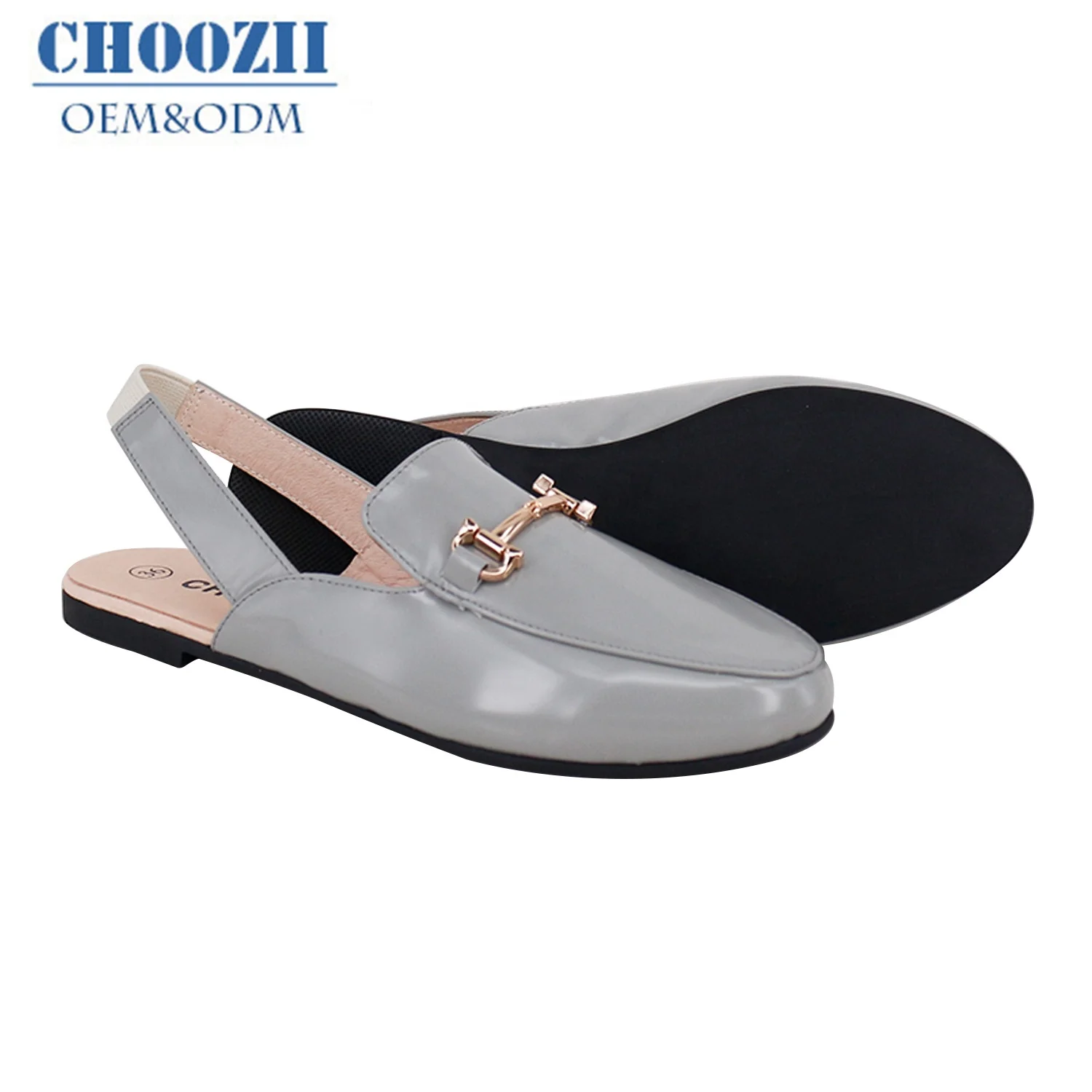 Choozii Оптовая Продажа Новый дизайн натуральная кожа Глянцевая верхняя летняя плоская резиновая подошва платье сандалии для детей