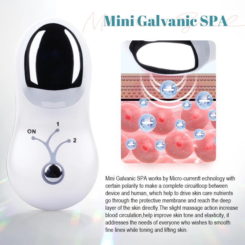 2022  Mini Microcurrent Galvanic Appliance Vibrating Facial Women Beauty Device Face Care