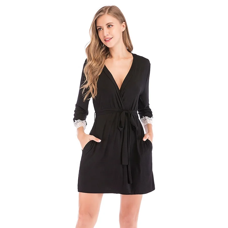 Оптовая продажа от производителя, обычное вискозное однотонное платье для беременных с кружевными рукавами, платье для беременных