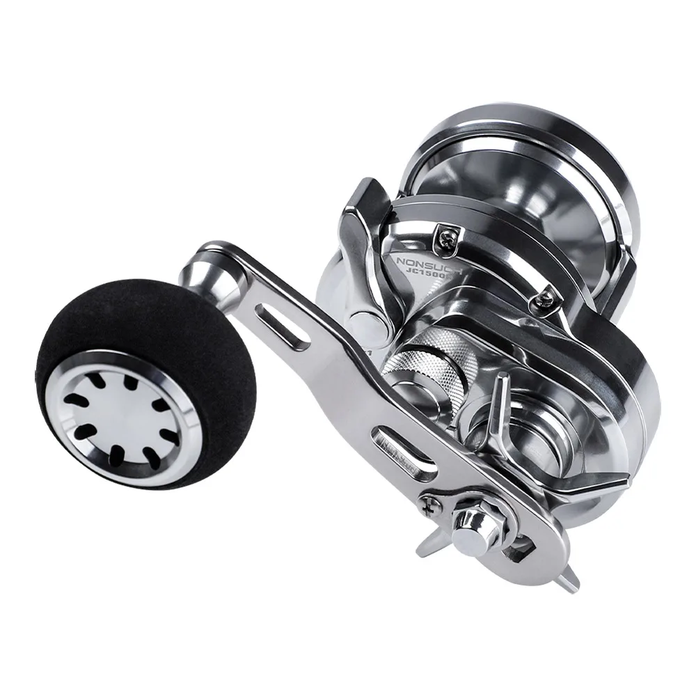 【ま】NOEBY JG1500R NOEBY JG1500R/L 塩水用トローリングリール 5.2:1 ギア比 シルバー