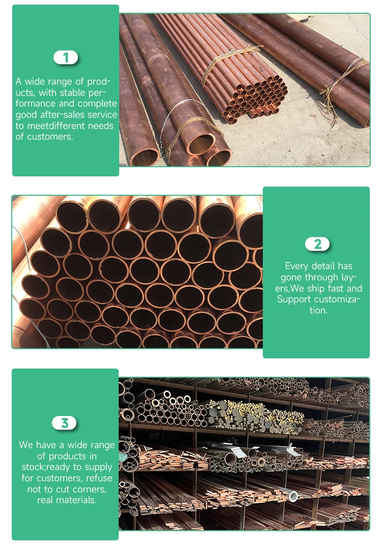 High Quality Air Conditioner Straight Copper Pipe Tube Thickness 0.75mm