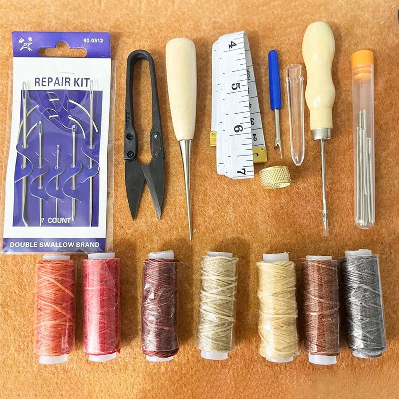 Outil de couture du cuir avec manche robuste, poinçon remplaçable pour