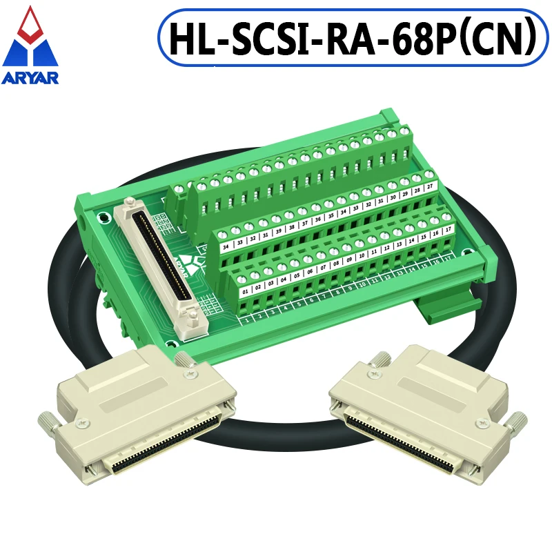 68-Pin SCSI Female Breakout Board - Compact Servo Drive Motor Control Module With Gold Pins