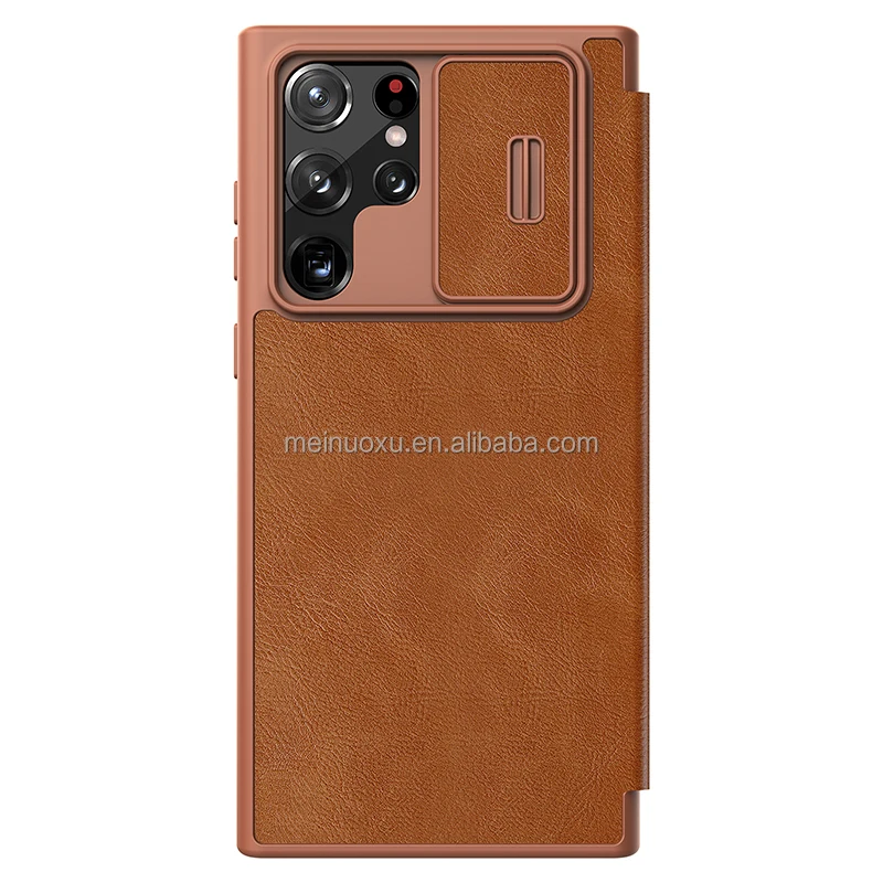 Samsung Galaxy S23 Ultra case brown NILLKIN QIN PRO LEATHER