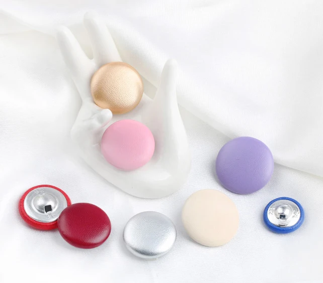 Colorful Aluminum Metal Shank Fabric Cover Button For Clothing