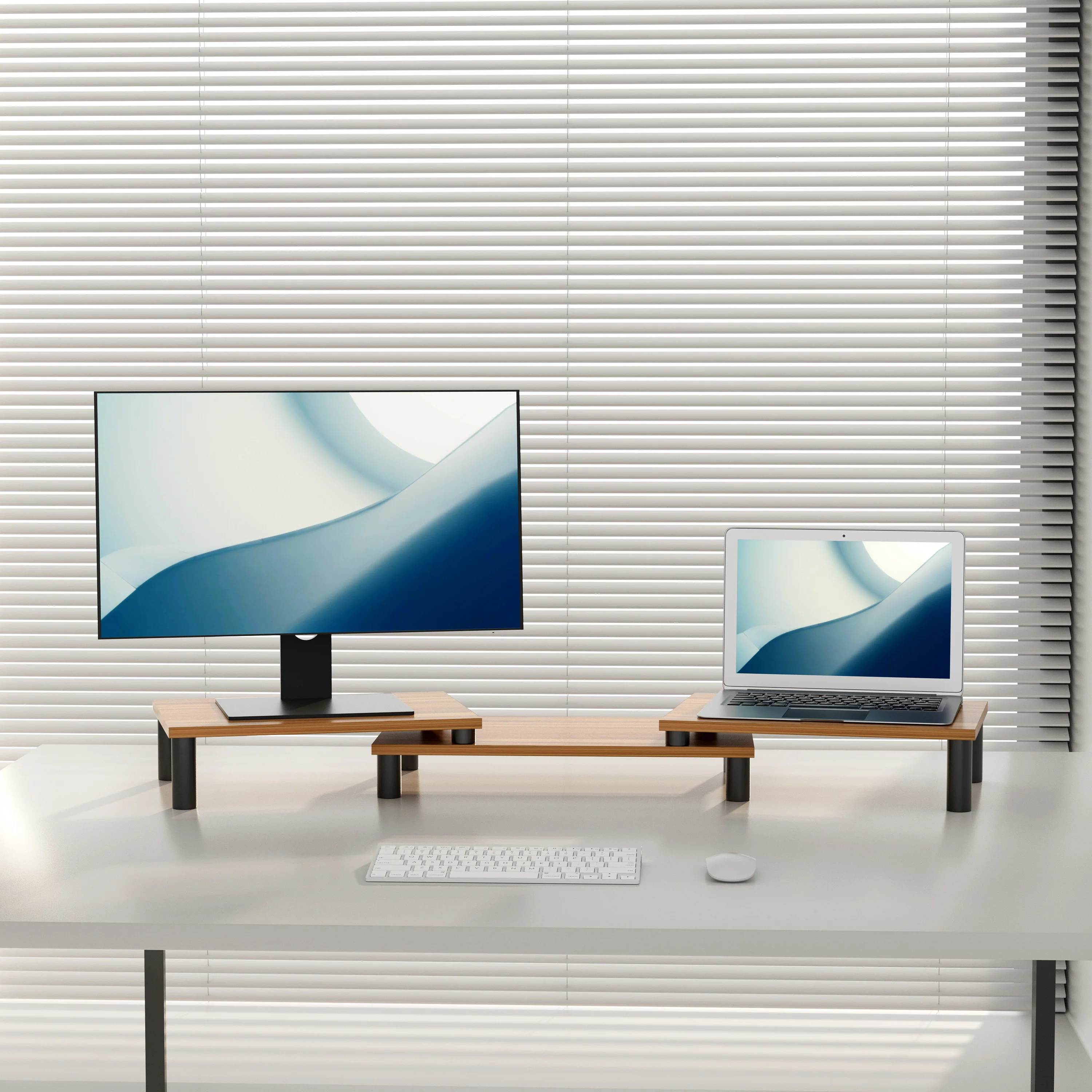 32-Inch LCD Computer Monitor Organizer Shelf Bedroom Office Desk Laptop Stand Riser Lift Table