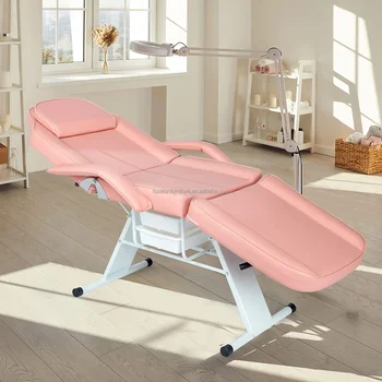 Pink Facial Adjustable Multifunctional Bed Beauty Salon Eyelash Recliner Lash Table Foldable Tattoo Chair Massage Bed