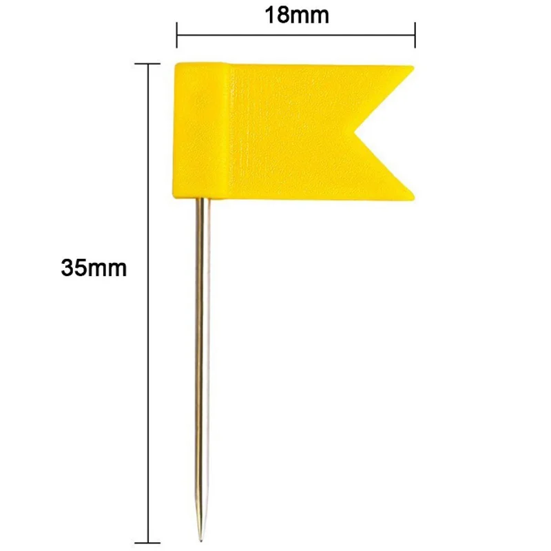 Wholesale Creative Custom Map Flag Push Pins Colorful Plastic Map Pins Flag Thumb Tacks 100PCS Per Bag