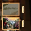 Wooden frame small mirror plug-in