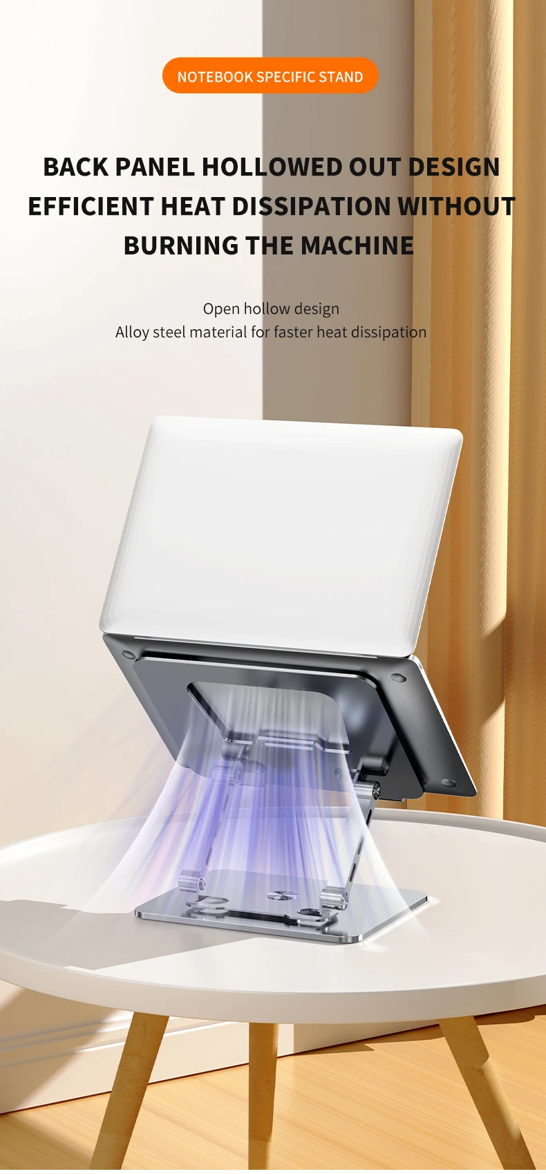 360-degree Rotating Laptop Stand - Aluminum Metal Holder