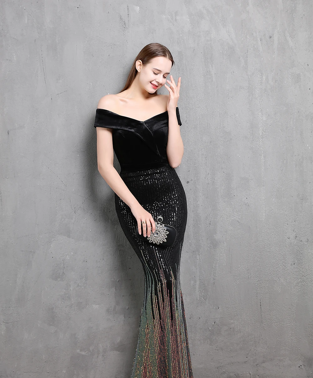 Shop Our 18511# Hot Islamic Velvet V Backless Mermaid Dress