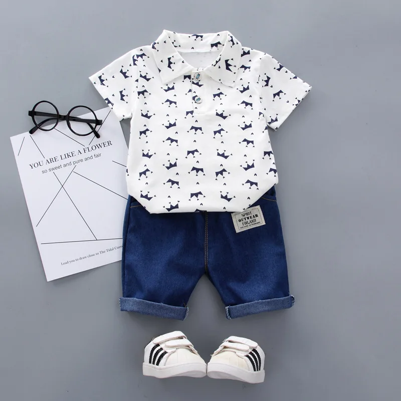 Children's Clothing Set 2023 Summer New Polo Collar Baby Clothes ...