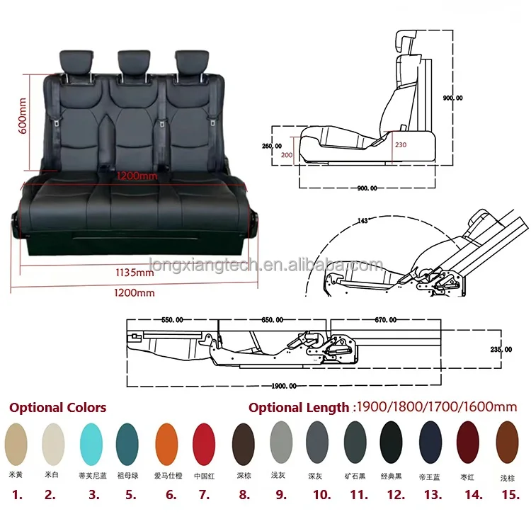 LXRV Multi-functional Folding Foldable RV Sofa Bed Seat Customizable RV Caranvan Foldable Seats Bed with Children Seat Bracket