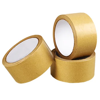 Easy To Tear Straight Cut Round Shape Brown Custom Biodegradable Kraft Paper Sealing Tape