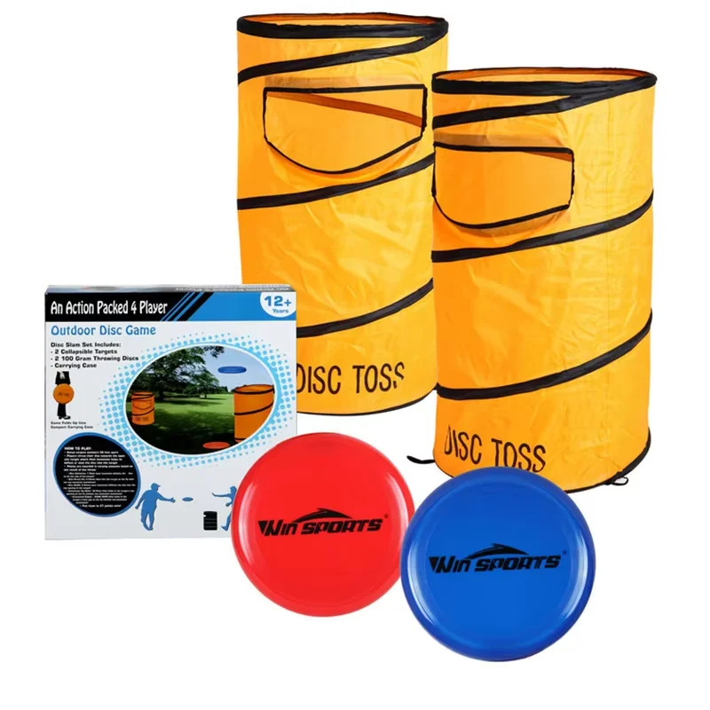 Folding flying disc target bucket portable outdoor throwing target disc toss game for children and adult