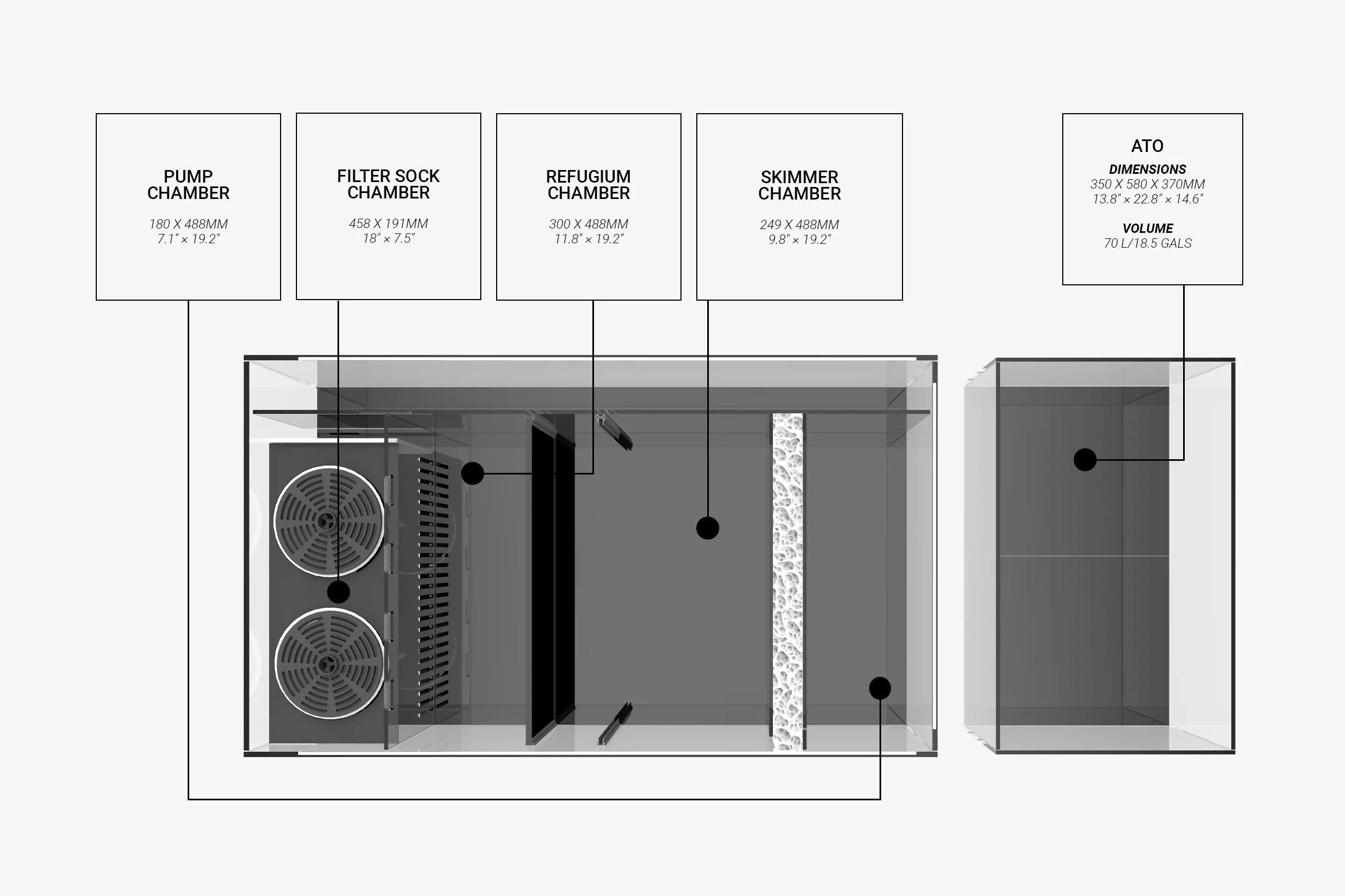 6ft 300 Gallon 750mm / 30 Inches Depth Ultraclear Low Iron Glass Large