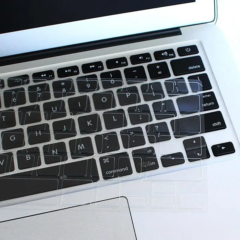 product transparent clear black tpu pvc protective keyboard film for macbook air pro m1 m3 13 14 15 inch-4