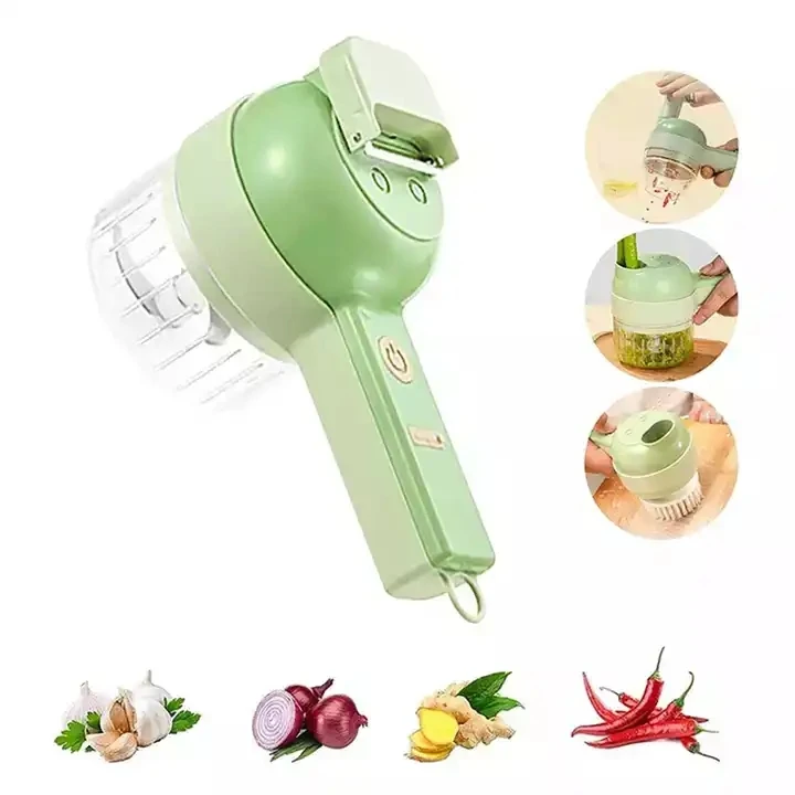 4 in 1 Handheld Electric Vegetable Cutter Set,Vegetable Electric Food  Chopper