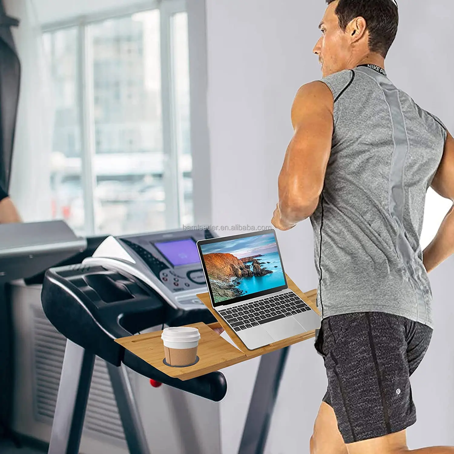 Customizable Bamboo Treadmill Desktop Adjustable Desktop Computer Tray