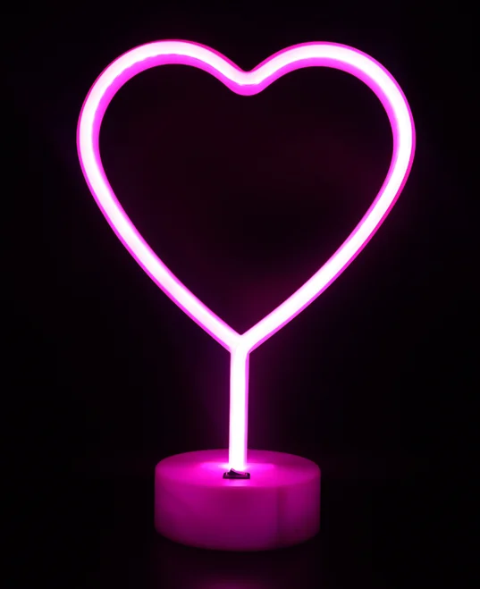 Hot Sale 29cm Faux Neon Heart  Valentine Table Light factory