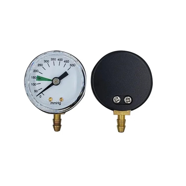 Dial 2.5inch Instrument Pressure Sensor 500mmHg Brass Connection Pressure Gauge With Plastic Case