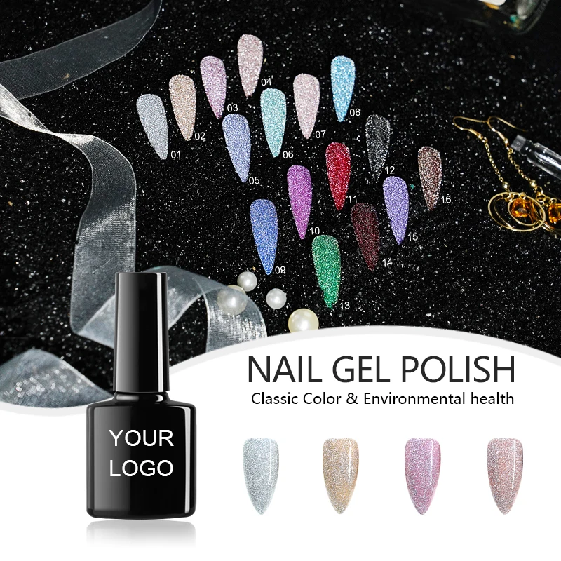 Бесплатный образец, оптовая продажа, Ультрафиолетовый отражающий голографический неоновый Алмазный Гель-лак для ногтей