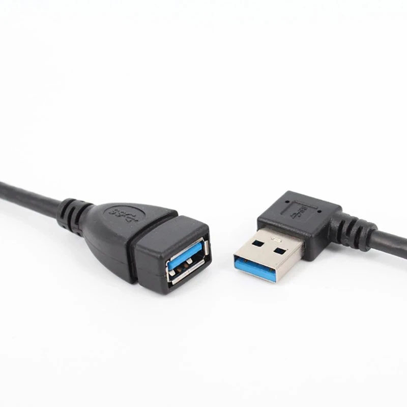 USB 3.0 Verlängerungskabel 20 Cm – 2 Stück, Links & Rechts 90° Winkel, Stecker Auf Buchse, Bis 5 Gbit/s