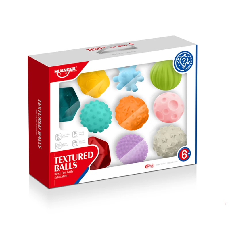 Распродажа Детские сенсорные игрушки текстурированные детские мягкие пластиковые виниловые резиновые шарики набор силиконовых шариков с 10 шт.